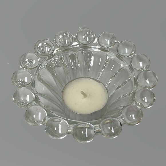 Vintage Anchor Hocking Clear Glass Berwick- Boopie Candlestick Set - Picture 15 of 15